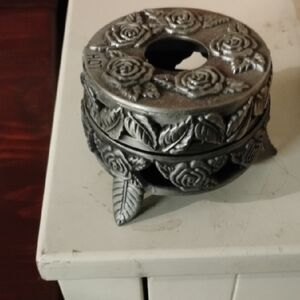 Decorative Silver Rose Incense Holder